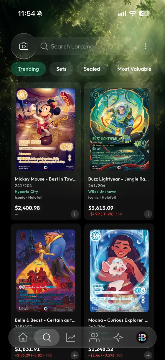 Disney Lorcana trending cards